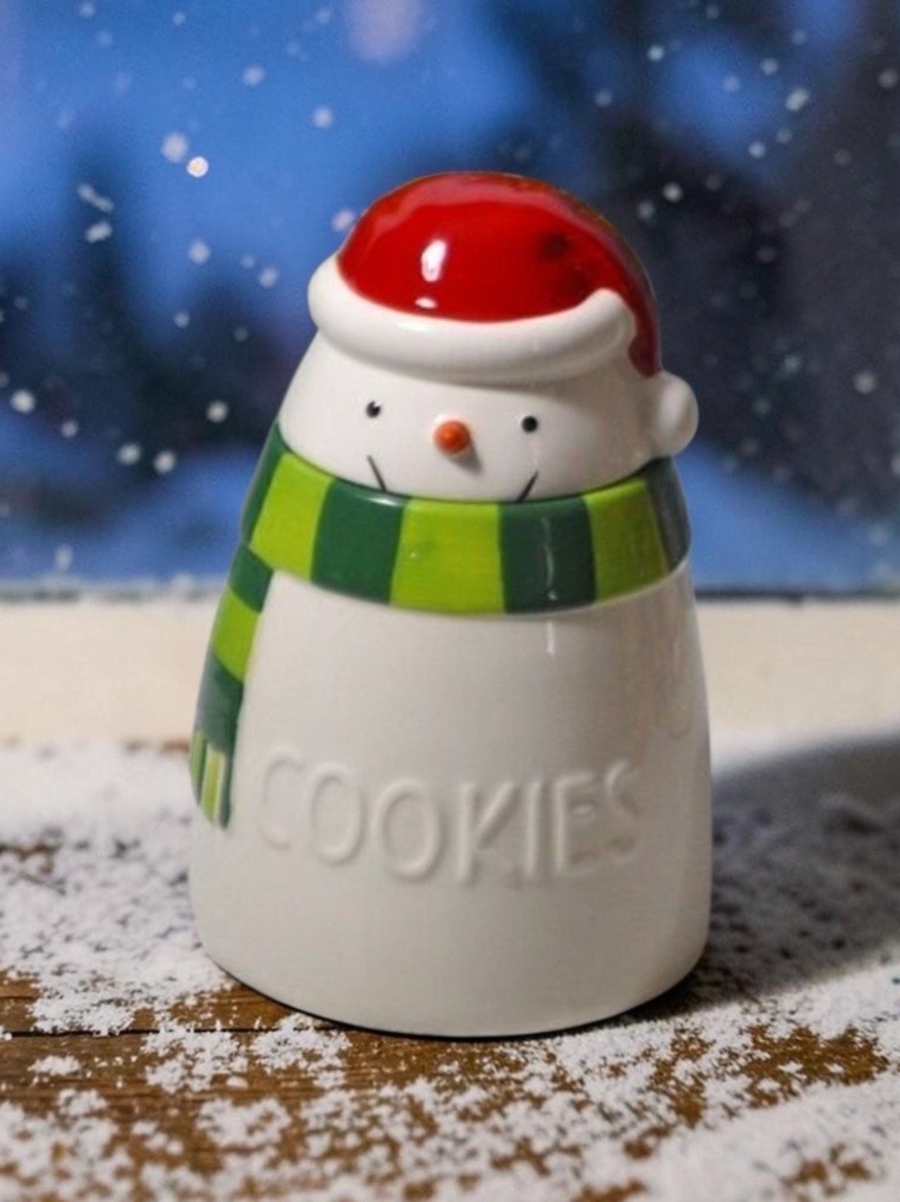 Hallmark Snowman Christmas Cookie Jar 9" Ceramic Holiday Decor